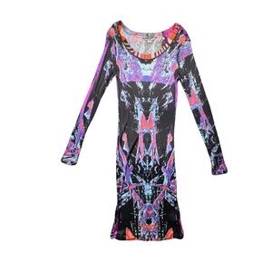 Custo Barcelona Purple Black Bodycon  Dress